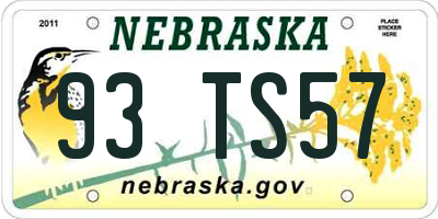 NE license plate 93TS57