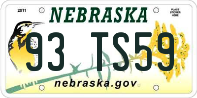 NE license plate 93TS59
