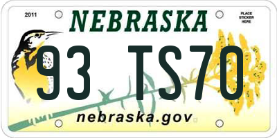 NE license plate 93TS70