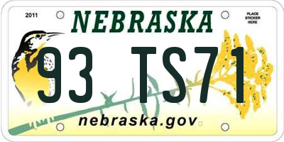 NE license plate 93TS71