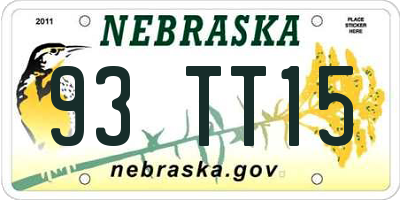 NE license plate 93TT15