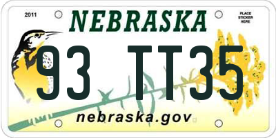 NE license plate 93TT35