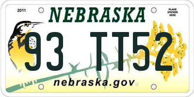 NE license plate 93TT52