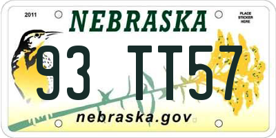 NE license plate 93TT57