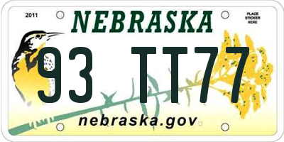 NE license plate 93TT77