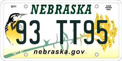 NE license plate 93TT95