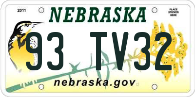 NE license plate 93TV32