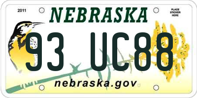 NE license plate 93UC88