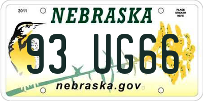 NE license plate 93UG66