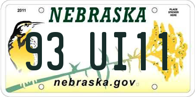 NE license plate 93UI11