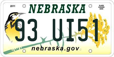 NE license plate 93UI51