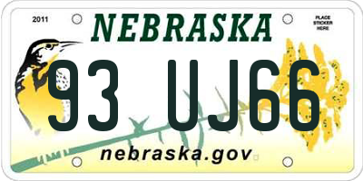 NE license plate 93UJ66