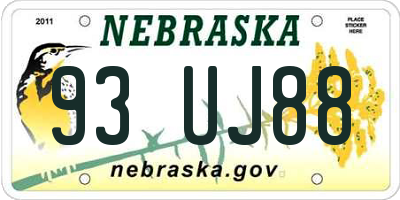 NE license plate 93UJ88