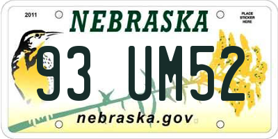 NE license plate 93UM52
