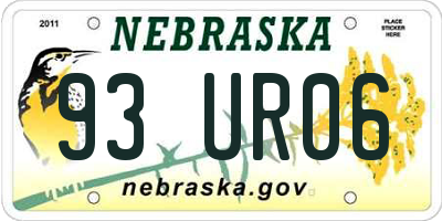 NE license plate 93UR06
