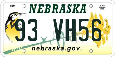 NE license plate 93VH56