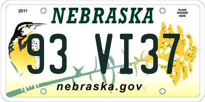 NE license plate 93VI37