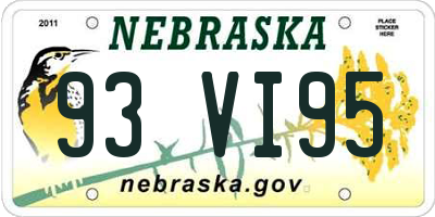 NE license plate 93VI95
