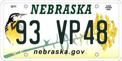 NE license plate 93VP48
