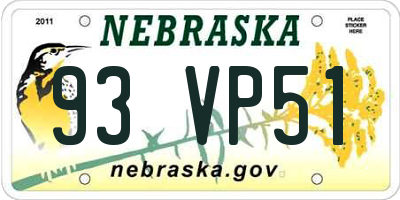 NE license plate 93VP51
