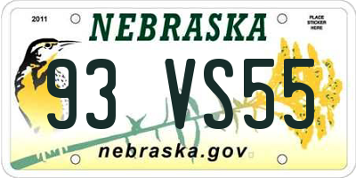 NE license plate 93VS55