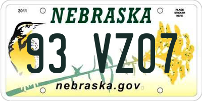 NE license plate 93VZ07
