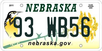 NE license plate 93WB56
