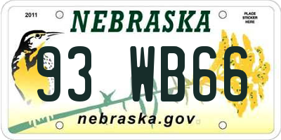 NE license plate 93WB66