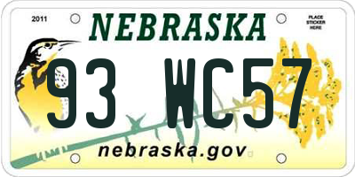 NE license plate 93WC57