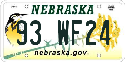 NE license plate 93WF24