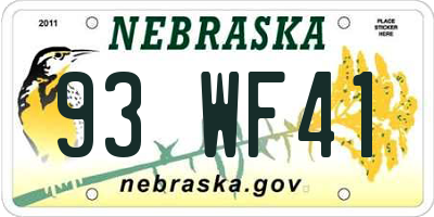 NE license plate 93WF41