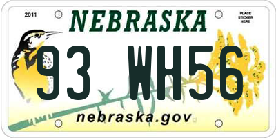 NE license plate 93WH56