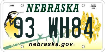 NE license plate 93WH84
