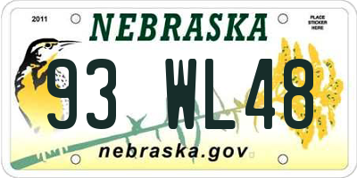 NE license plate 93WL48