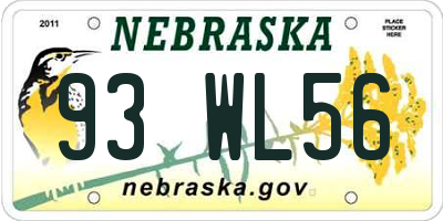 NE license plate 93WL56