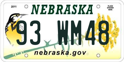 NE license plate 93WM48