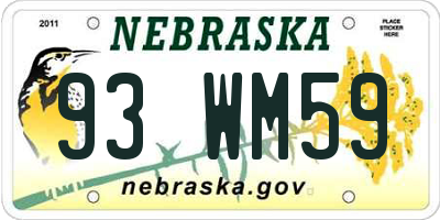 NE license plate 93WM59