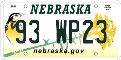 NE license plate 93WP23