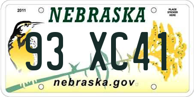 NE license plate 93XC41