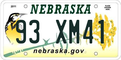 NE license plate 93XM41