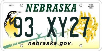 NE license plate 93XY27