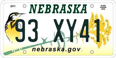 NE license plate 93XY41