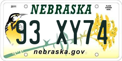 NE license plate 93XY74
