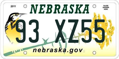 NE license plate 93XZ55