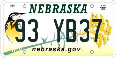 NE license plate 93YB37