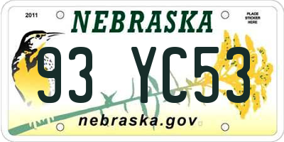NE license plate 93YC53