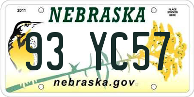 NE license plate 93YC57