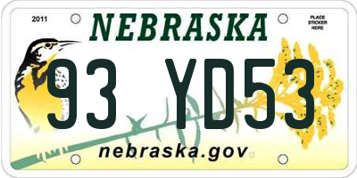 NE license plate 93YD53
