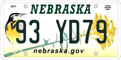 NE license plate 93YD79