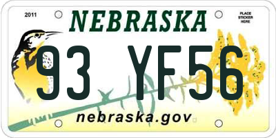 NE license plate 93YF56